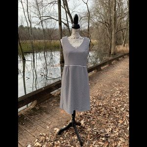 Jones New York Black & White Striped Dress